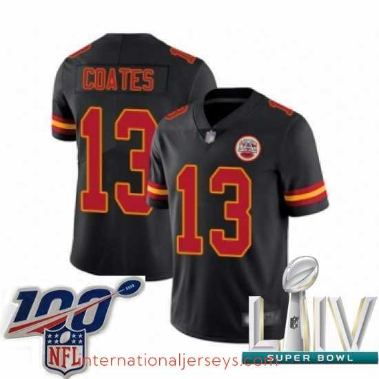 Superb 2020 Super Bowl LIV Kansas City Chiefs #13 Sammie Coates Limited Black Rush Vapor Untouchable Football Jersey