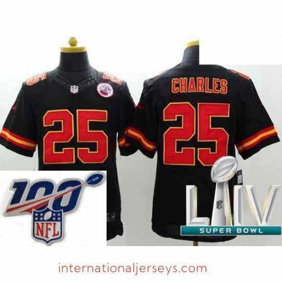 Superb 2020 Super Bowl LIV Kansas City Chiefs #25 Jamaal Charles Black Team Color Vapor Untouchable Limited Player Football Jersey