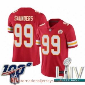 Deluxe 2020 Super Bowl LIV Kansas City Chiefs #99 Khalen Saunders Red Team Color Vapor Untouchable Limited Player Football Jersey