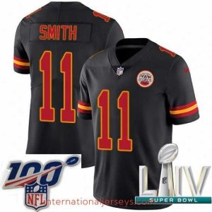 Deluxe 2020 Super Bowl LIV Nike Kansas City Chiefs #11 Alex Smith Limited Black Rush Vapor Untouchable NFL Jersey
