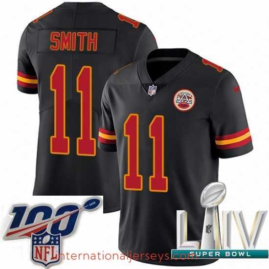 Deluxe 2020 Super Bowl LIV Nike Kansas City Chiefs #11 Alex Smith Limited Black Rush Vapor Untouchable NFL Jersey