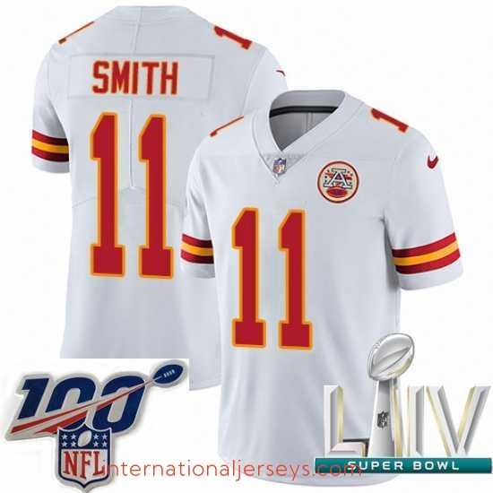 Finest 2020 Super Bowl LIV Nike Kansas City Chiefs #11 Alex Smith White Vapor Untouchable Limited Player NFL Jersey