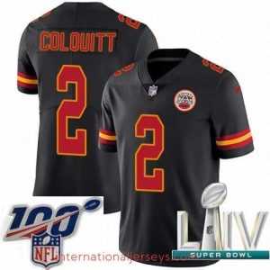 Premium 2020 Super Bowl LIV Nike Kansas City Chiefs #2 Dustin Colquitt Limited Black Rush Vapor Untouchable NFL Jersey