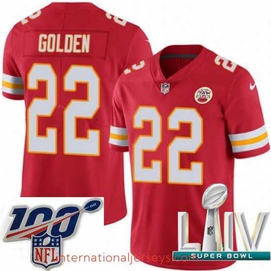 Finest 2020 Super Bowl LIV Nike Kansas City Chiefs #22 Robert Golden Red Team Color Vapor Untouchable Limited Player NFL Jersey