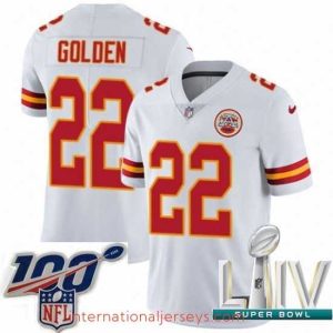 Superb 2020 Super Bowl LIV Nike Kansas City Chiefs #22 Robert Golden White Vapor Untouchable Limited Player NFL Jersey