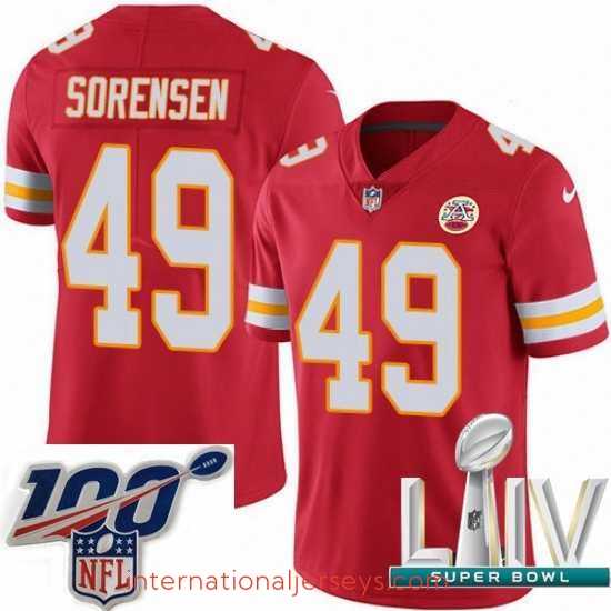 Exquisite 2020 Super Bowl LIV Nike Kansas City Chiefs #49 Daniel Sorensen Red Team Color Vapor Untouchable Limited Player NFL Jersey