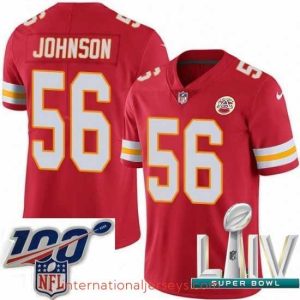 Top notch 2020 Super Bowl LIV Nike Kansas City Chiefs #56 Derrick Johnson Red Team Color Vapor Untouchable Limited Player NFL Jersey