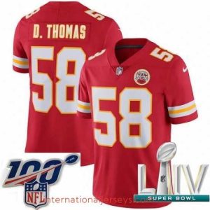Exquisite 2020 Super Bowl LIV Nike Kansas City Chiefs #58 Derrick Thomas Red Team Color Vapor Untouchable Limited Player NFL Jersey