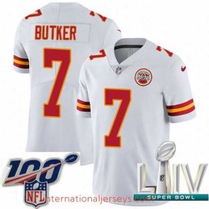 Finest 2020 Super Bowl LIV Nike Kansas City Chiefs #7 Harrison Butker White Vapor Untouchable Limited Player NFL Jersey