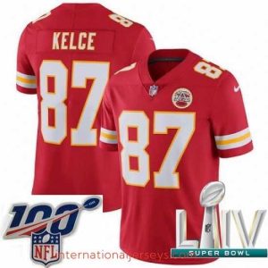 Outstanding 2020 Super Bowl LIV Nike Kansas City Chiefs #87 Travis Kelce Red Team Color Vapor Untouchable Limited Player NFL Jersey