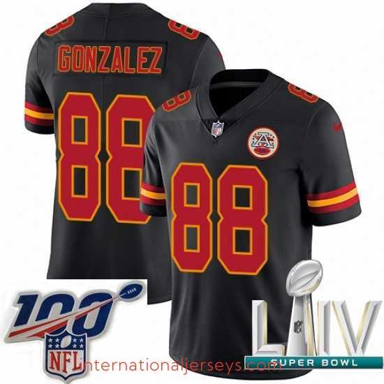 Finest 2020 Super Bowl LIV Nike Kansas City Chiefs #88 Tony Gonzalez Limited Black Rush Vapor Untouchable NFL Jersey