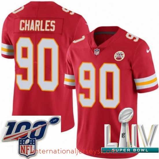 Exquisite 2020 Super Bowl LIV Nike Kansas City Chiefs #90 Stefan Charles Red Team Color Vapor Untouchable Limited Player NFL Jersey