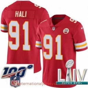 Superior 2020 Super Bowl LIV Nike Kansas City Chiefs #91 Tamba Hali Red Team Color Vapor Untouchable Limited Player NFL Jersey