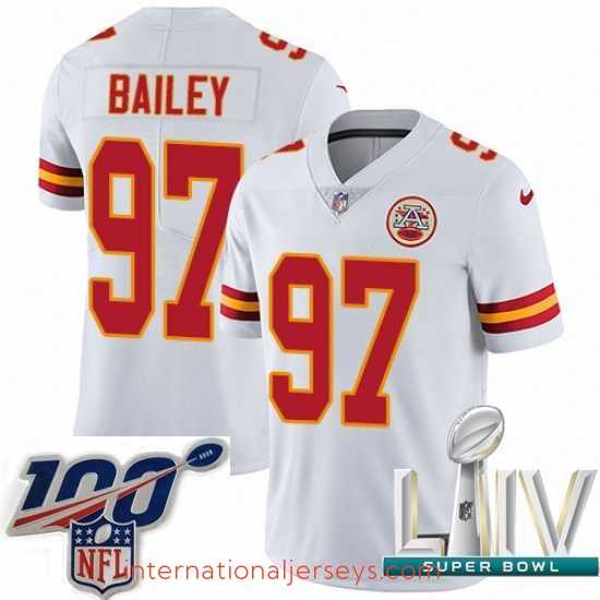 Outstanding 2020 Super Bowl LIV Nike Kansas City Chiefs #97 Allen Bailey White Vapor Untouchable Limited Player NFL Jersey