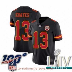 Superior 2020 Super Bowl LIV Kansas City Chiefs #13 Sammie Coates Limited Black Rush Vapor Untouchable Football Jersey