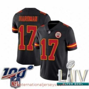 Finest 2020 Super Bowl LIV Kansas City Chiefs #17 Mecole Hardman Limited Black Rush Vapor Untouchable Football Jersey