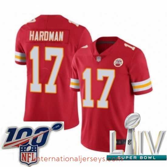 Exquisite 2020 Super Bowl LIV Kansas City Chiefs #17 Mecole Hardman Red Team Color Vapor Untouchable Limited Player Football Jersey