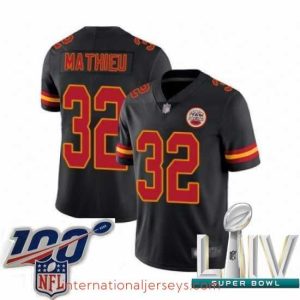 Deluxe 2020 Super Bowl LIV Kansas City Chiefs #32 Tyrann Mathieu Limited Black Rush Vapor Untouchable Football Jersey