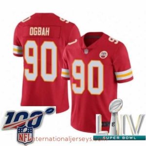 Deluxe 2020 Super Bowl LIV Kansas City Chiefs #90 Emmanuel Ogbah Red Team Color Vapor Untouchable Limited Player Football Jersey