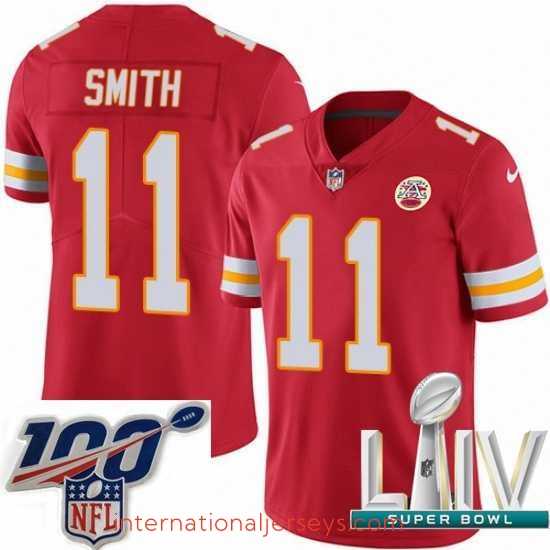Finest 2020 Super Bowl LIV Nike Kansas City Chiefs #11 Alex Smith Red Team Color Vapor Untouchable Limited Player NFL Jersey