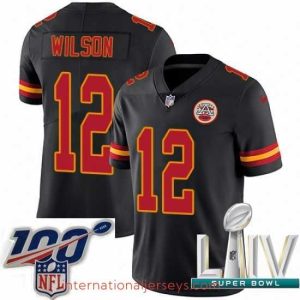 Premium 2020 Super Bowl LIV Nike Kansas City Chiefs #12 Albert Wilson Limited Black Rush Vapor Untouchable NFL Jersey