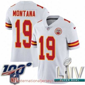 Finest 2020 Super Bowl LIV Nike Kansas City Chiefs #19 Joe Montana White Vapor Untouchable Limited Player NFL Jersey