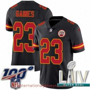 High quality 2020 Super Bowl LIV Nike Kansas City Chiefs #23 Phillip Gaines Limited Black Rush Vapor Untouchable NFL Jersey