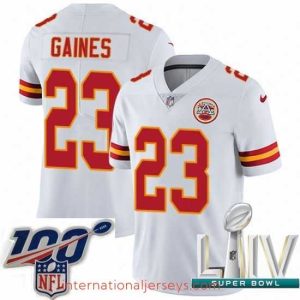 Finest 2020 Super Bowl LIV Nike Kansas City Chiefs #23 Phillip Gaines White Vapor Untouchable Limited Player NFL Jersey