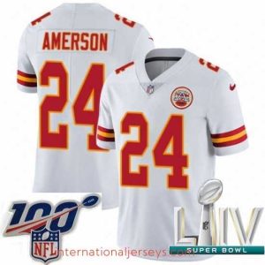 Deluxe 2020 Super Bowl LIV Nike Kansas City Chiefs #24 David Amerson White Vapor Untouchable Limited Player NFL Jersey