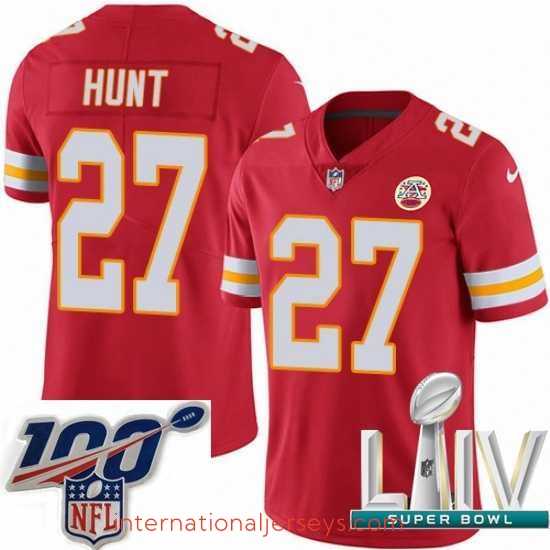 Deluxe 2020 Super Bowl LIV Nike Kansas City Chiefs #27 Kareem Hunt Red Team Color Vapor Untouchable Limited Player NFL Jersey