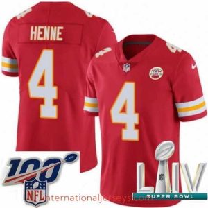 Deluxe 2020 Super Bowl LIV Nike Kansas City Chiefs #4 Chad Henne Red Team Color Vapor Untouchable Limited Player NFL Jersey
