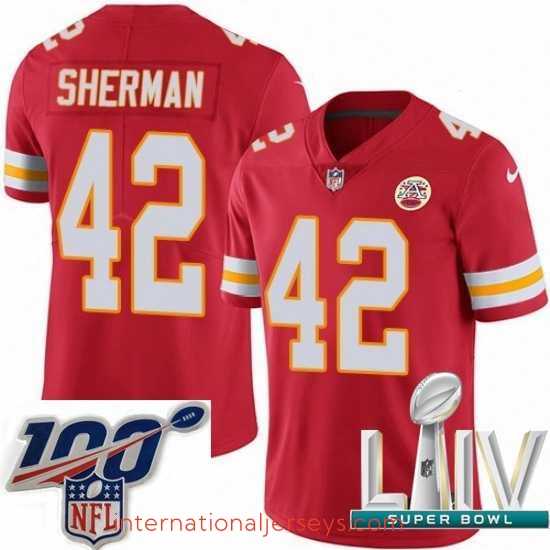 Exquisite 2020 Super Bowl LIV Nike Kansas City Chiefs #42 Anthony Sherman Red Team Color Vapor Untouchable Limited Player NFL Jersey