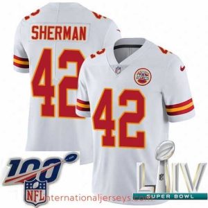 Premium 2020 Super Bowl LIV Nike Kansas City Chiefs #42 Anthony Sherman White Vapor Untouchable Limited Player NFL Jersey