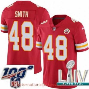 Exceptional 2020 Super Bowl LIV Nike Kansas City Chiefs #48 Terrance Smith Red Team Color Vapor Untouchable Limited Player NFL Jersey