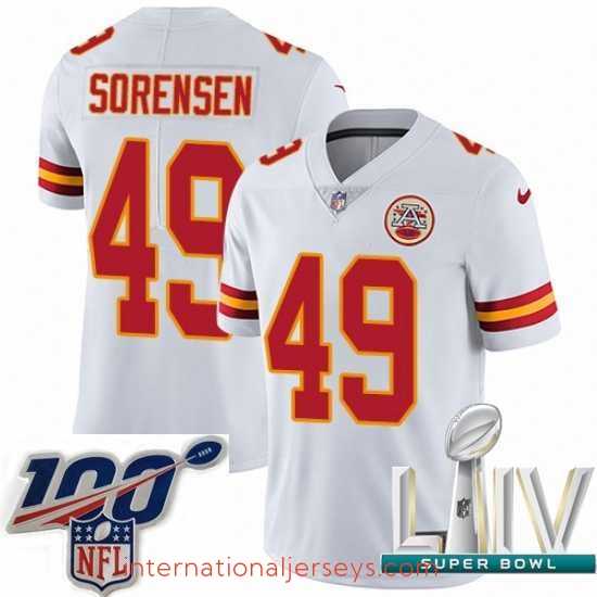 Exquisite 2020 Super Bowl LIV Nike Kansas City Chiefs #49 Daniel Sorensen White Vapor Untouchable Limited Player NFL Jersey