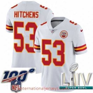 Finest 2020 Super Bowl LIV Nike Kansas City Chiefs #53 Anthony Hitchens White Vapor Untouchable Limited Player NFL Jersey