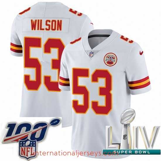 Finest 2020 Super Bowl LIV Nike Kansas City Chiefs #53 Ramik Wilson White Vapor Untouchable Limited Player NFL Jersey