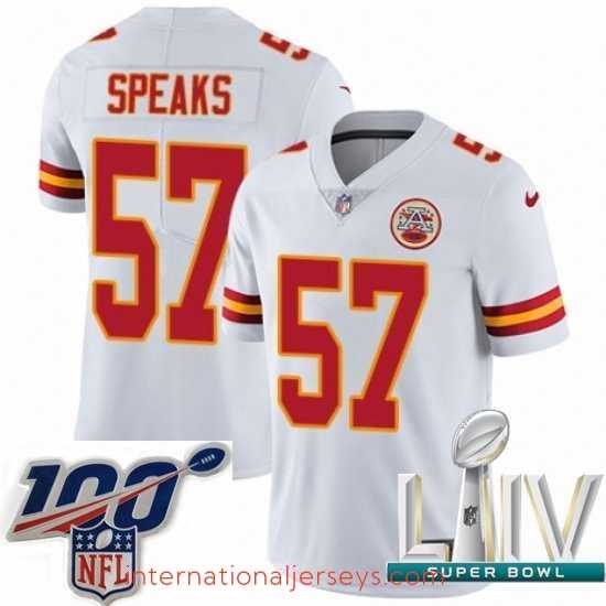 Deluxe 2020 Super Bowl LIV Nike Kansas City Chiefs #57 Breeland Speaks White Vapor Untouchable Limited Player NFL Jersey