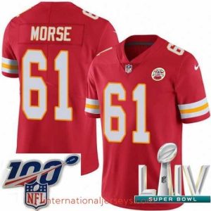 Finest 2020 Super Bowl LIV Nike Kansas City Chiefs #61 Mitch Morse Red Team Color Vapor Untouchable Limited Player NFL Jersey