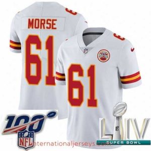 Exquisite 2020 Super Bowl LIV Nike Kansas City Chiefs #61 Mitch Morse White Vapor Untouchable Limited Player NFL Jersey