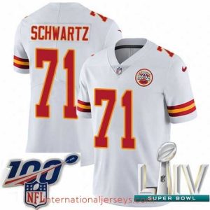 Deluxe 2020 Super Bowl LIV Nike Kansas City Chiefs #71 Mitchell Schwartz White Vapor Untouchable Limited Player NFL Jersey