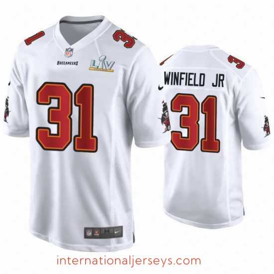 Finest Antoine Winfield Jr. Buccaneers White Super Bowl Lv Game Fashion Jersey