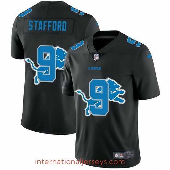 Superior Detroit Lions 9 Matthew Stafford Nike Team Logo Dual Overlap Limited NFL Jersey Black