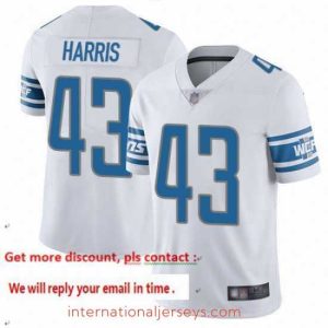 Superior Lions 43 Will Harris White Stitched Football Vapor Untouchable Limited Jersey