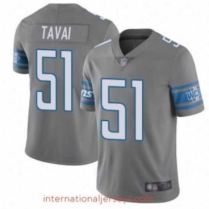 Finest Lions 51 Jahlani Tavai Gray Stitched Football Limited Rush Jersey