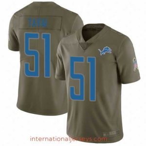 Premium Lions 51 Jahlani Tavai Olive Stitched Football Limited 2017 Salute To Service Jersey