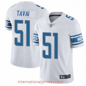 Outstanding Lions 51 Jahlani Tavai White Stitched Football Vapor Untouchable Limited Jersey
