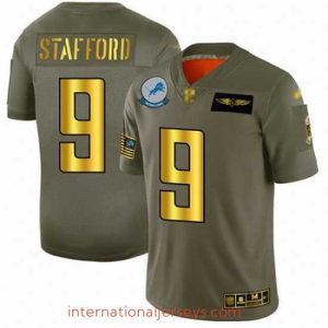 Superior Lions 9 Matthew Stafford Camo Gold Stitched Football Limited 2019 Salute To Service Jersey
