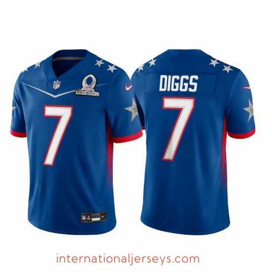 Top notch 2022 NFL Pro Bowl Dallas Cowboys #7 Trevon Diggs NFC Blue Jersey