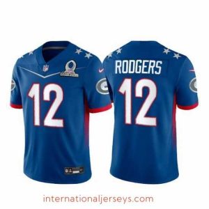 Superb 2022 NFL Pro Bowl Green Bay Packers 12 Aaron Rodgers NFC Blue Jersey